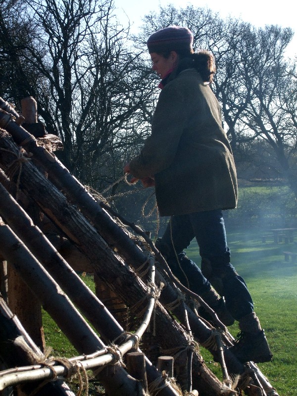 re-roofing Iron Age roundhouse