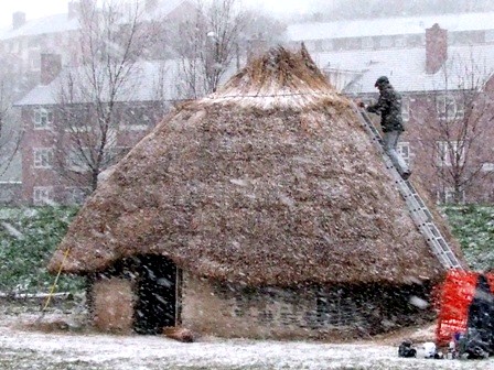 thatching neolithic house